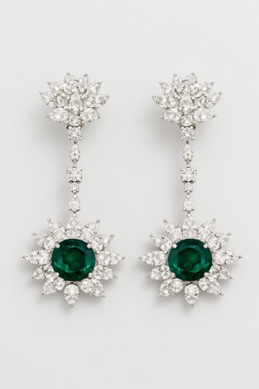 Royal Starfall Emerald Earrings